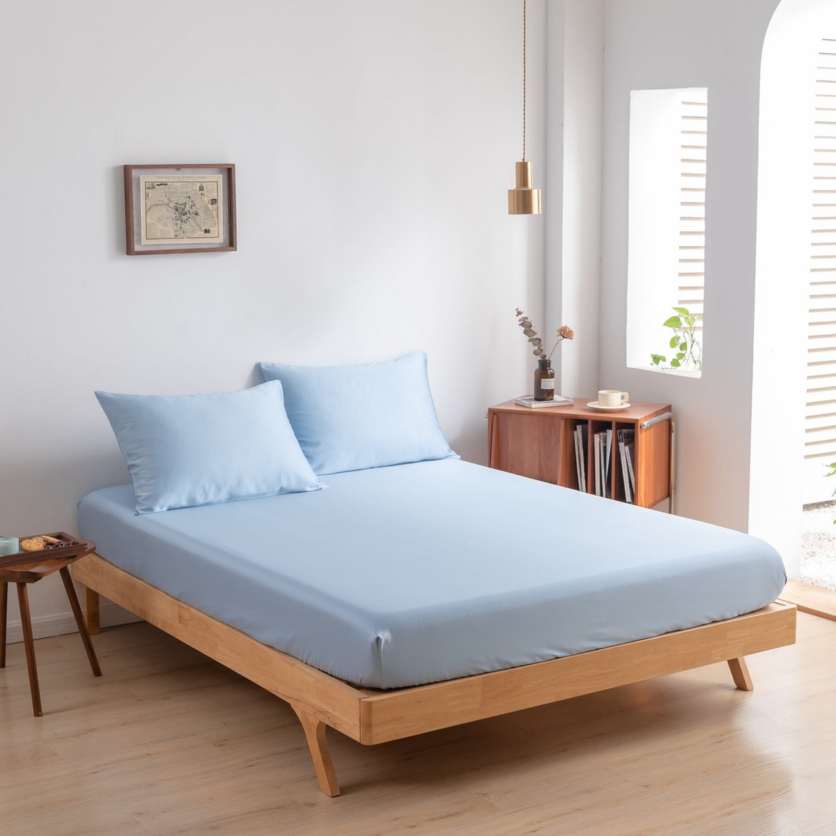 Lichtblauw Bamboe Beddengoedset 2-persoons – 400TC Tanboocel - Sky Blue