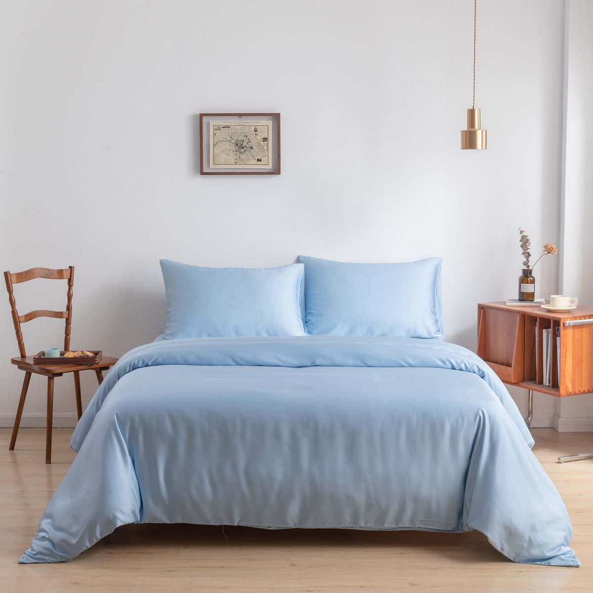 Lichtblauw bamboe dekbedovertrek Premium - 400TC Tanboocel - 100% bamboe - Sky Blue