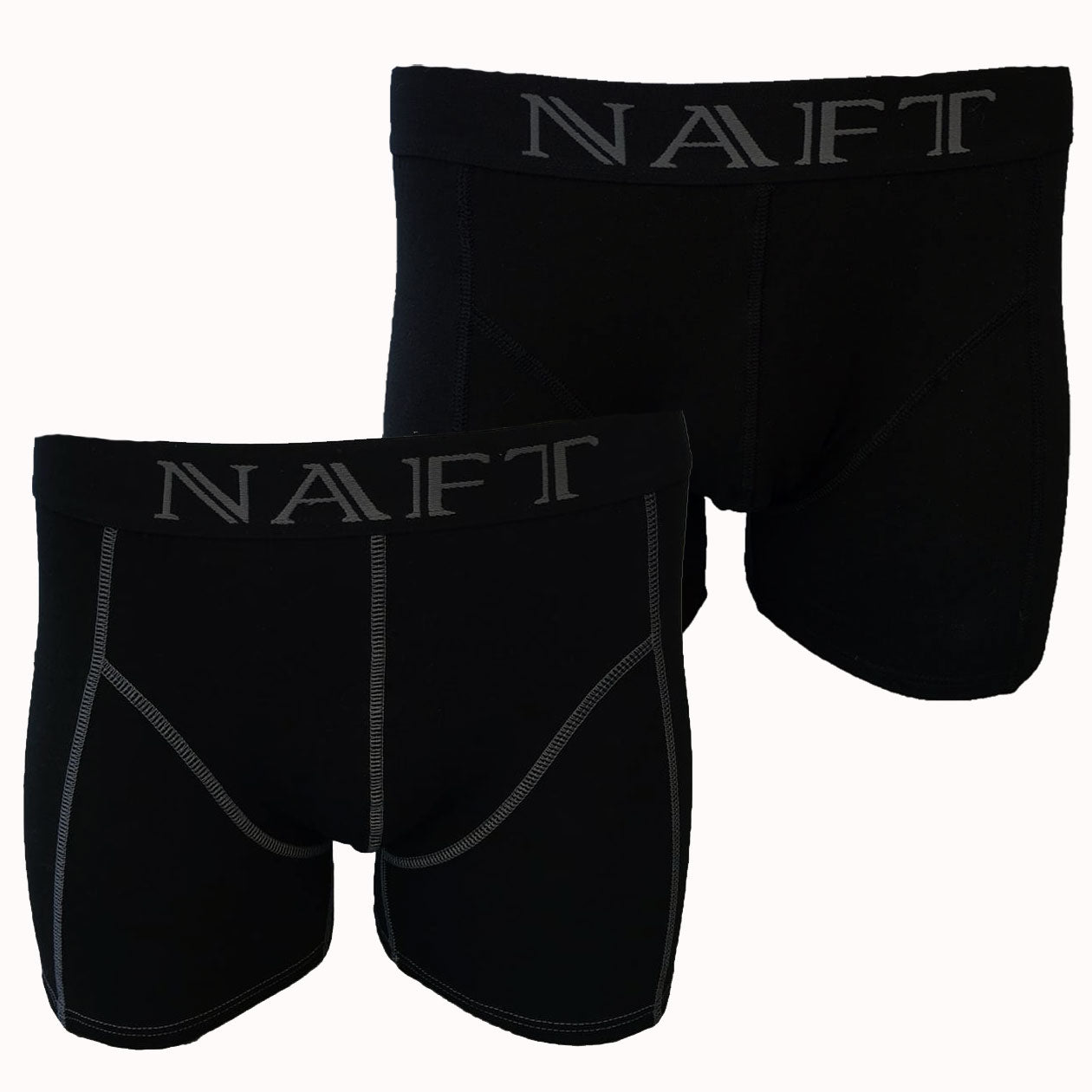 2 stuks katoen NAFT boxershorts zwart