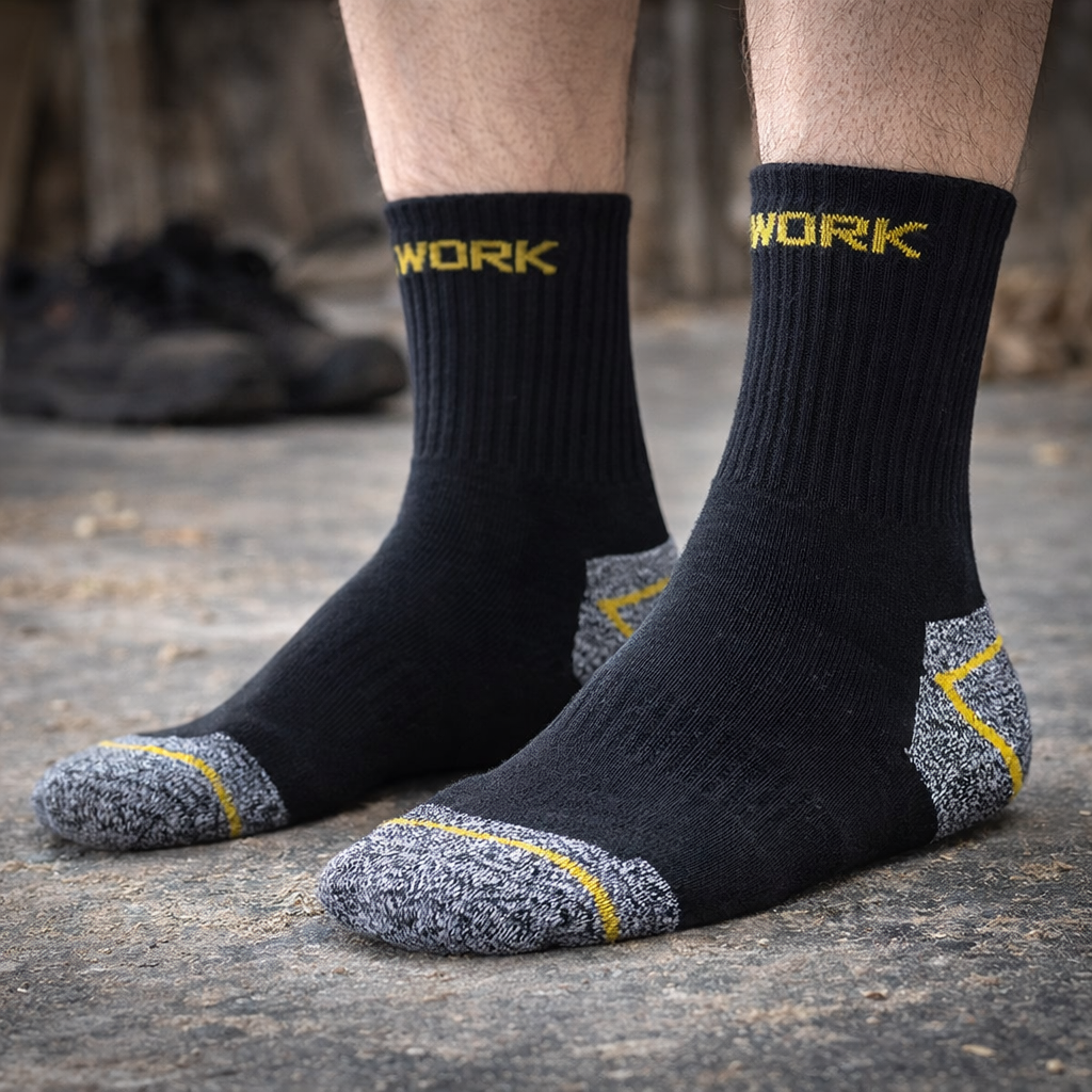 10 paar WORK werksokken grijs melange