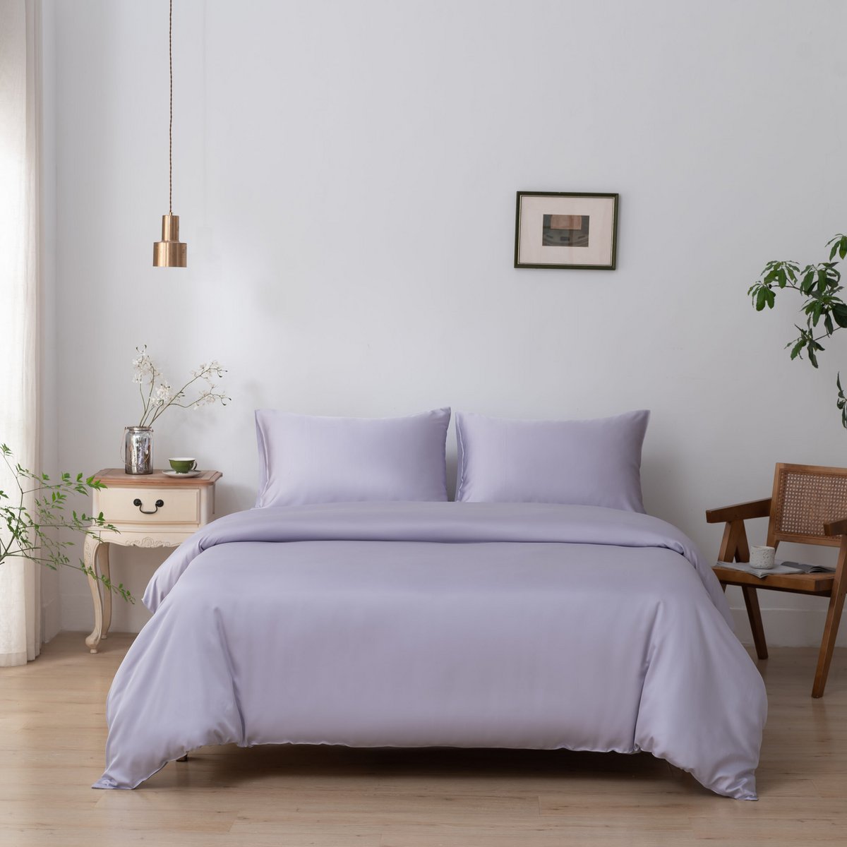 Lila bamboe dekbedovertrek - 400TC Tanboocel - 100% bamboe Lavender Mist
