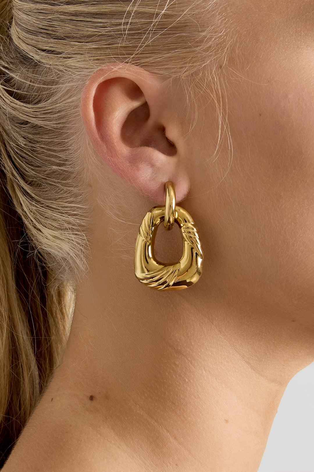 Roestvrijstalen hangende oorbellen met onregelmatige vorm, casual, dagelijks gebruik, eenvoudige serie, dames sieraden