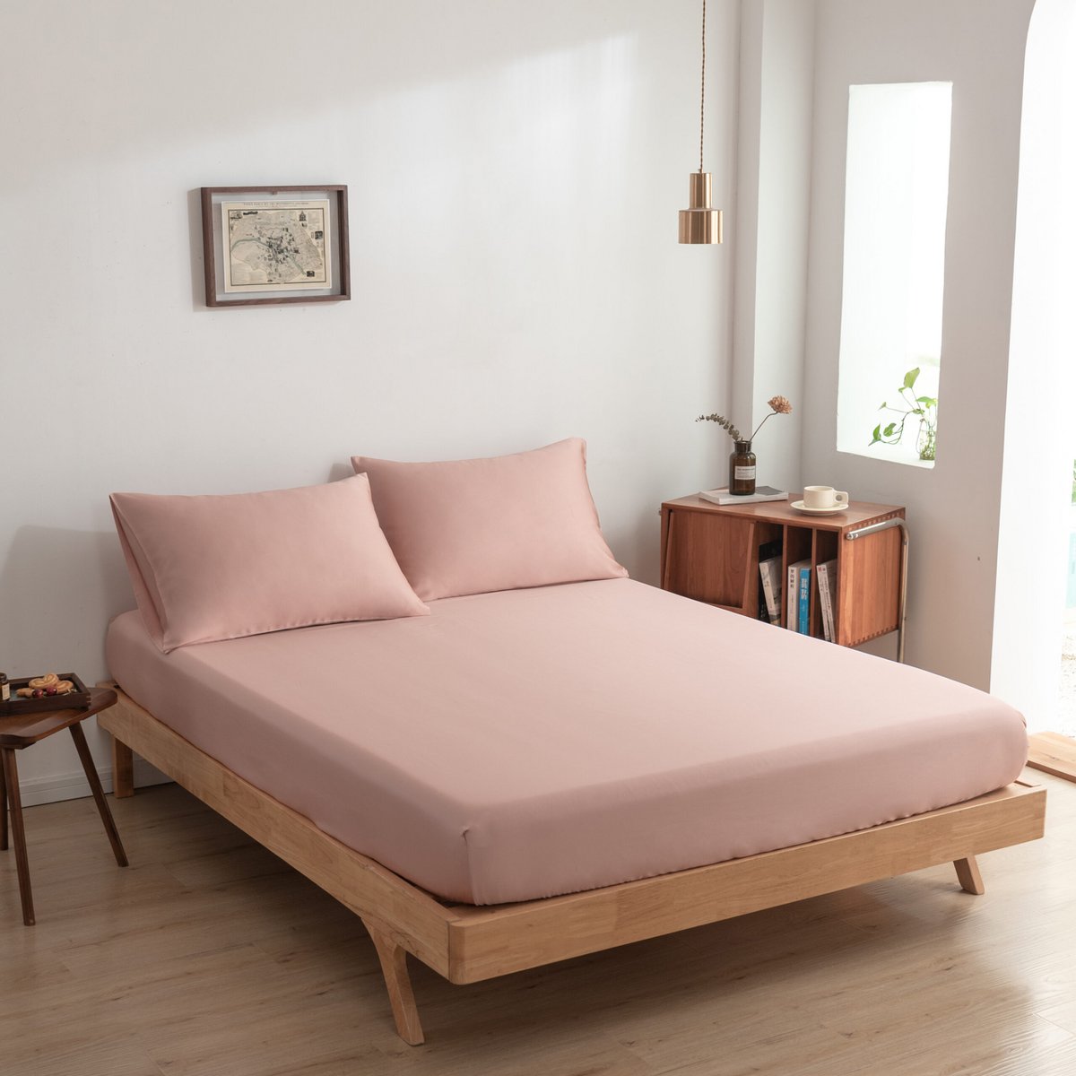 Roze bamboe Hoeslaken Premium - t/m 30cm - 400TC Tanboocel - Cuddle Pink
