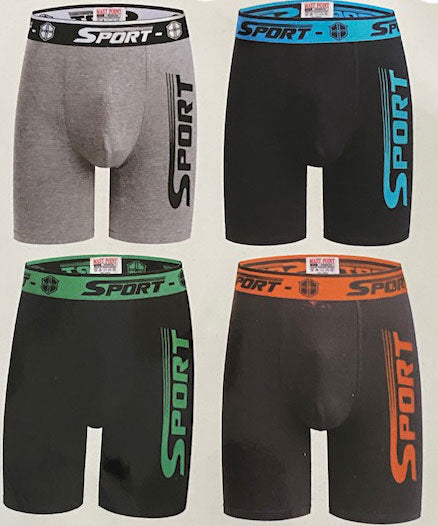 4 stuks sport Katoen Herenboxershorts Met Lange Pijpen