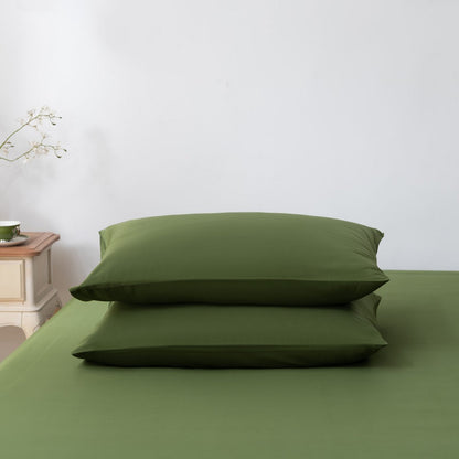Donkergroene bamboe kussenslopen Premium - Deep Moss – Set van 2 – 400TC Tanboocel