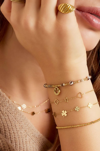 Bracelet with figures Gold Color Stainless Steel