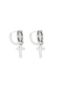 Earrings Faith Silver Color Stainless Steel