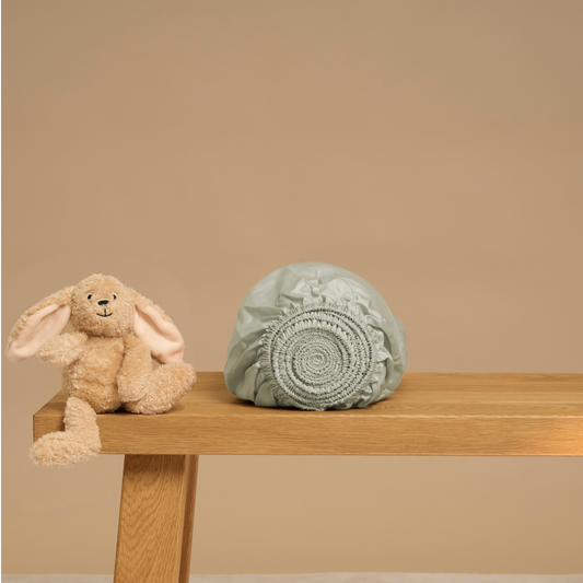 Kids - Hoeslaken TENCEL™ Sateen Grijs Groen