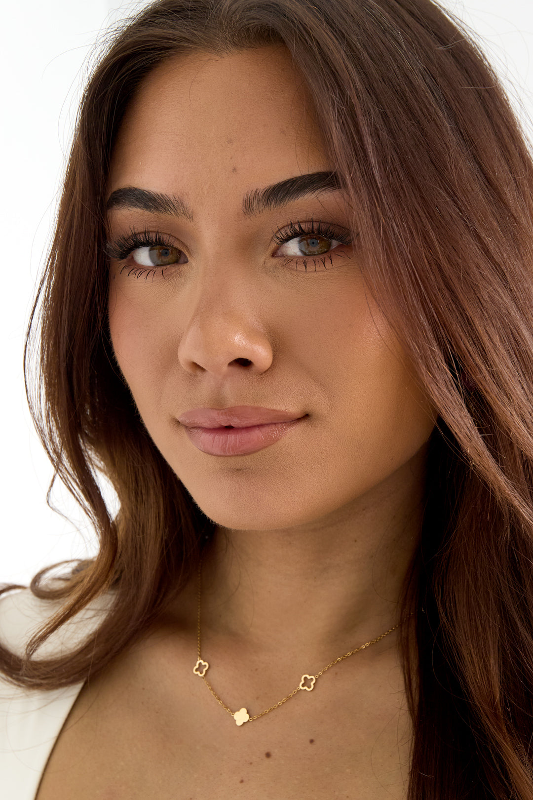 Necklace clovers  Gold Color Stainless Steel