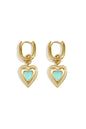 Oorbellen met gekleurde hart charm