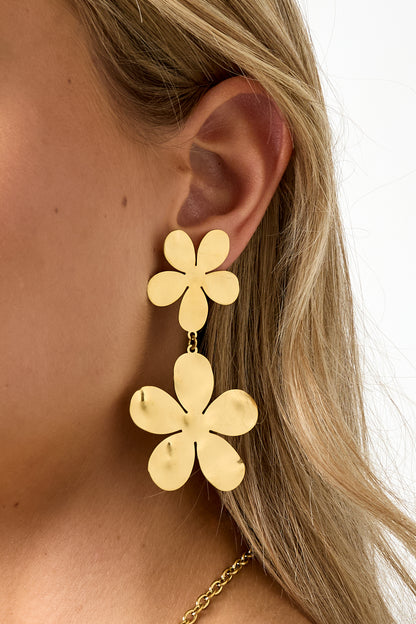 Oorbellen van roestvrij staal met bloemenmotief, casual, dagelijks, eenvoudig, serie, damessieraden