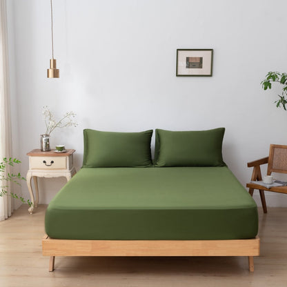 Donkergroene bamboe kussenslopen Premium - Deep Moss – Set van 2 – 400TC Tanboocel