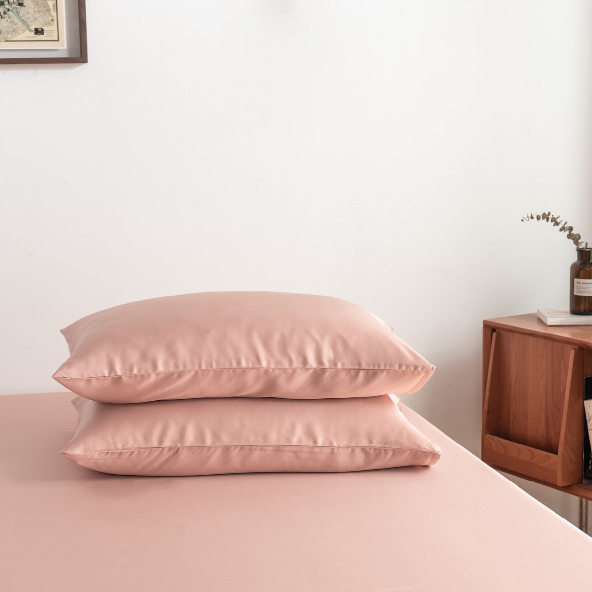 Roze bamboe Kussenslopen Premium - 400TC Tanboocel – Set van 2 - Cuddle Pink
