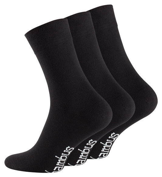 3 paar BAMBOE sokken met versterkte teen en hiel in zwart