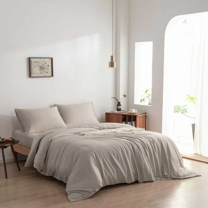 Beige bamboe dekbedovertrek Premium - 400TC Tanboocel - 100% bamboe - Soft Taupe
