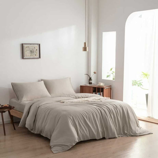 Beige bamboe dekbedovertrek Premium - 400TC Tanboocel - 100% bamboe - Soft Taupe