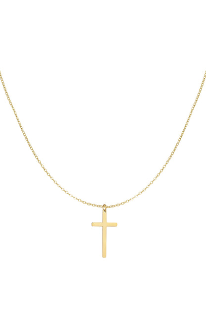 Necklace cross charm - Silver Color color