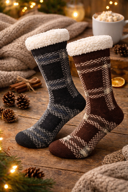 2 paar Anti-slip huissokken – warm & comfortabel