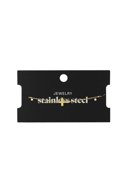 Bracelet Classic Cross Gold Color Stainless Steel