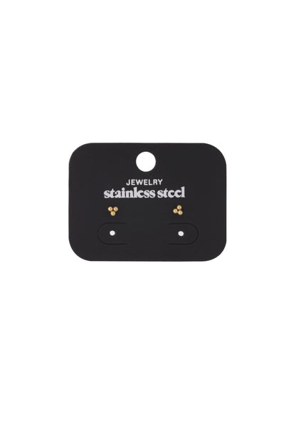 Earrings Triple Bullet Silver Color Stainless Steel