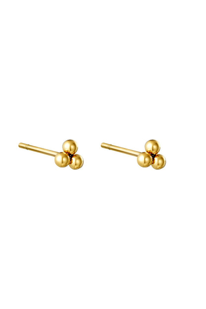 Earrings Triple Bullet Silver Color Stainless Steel