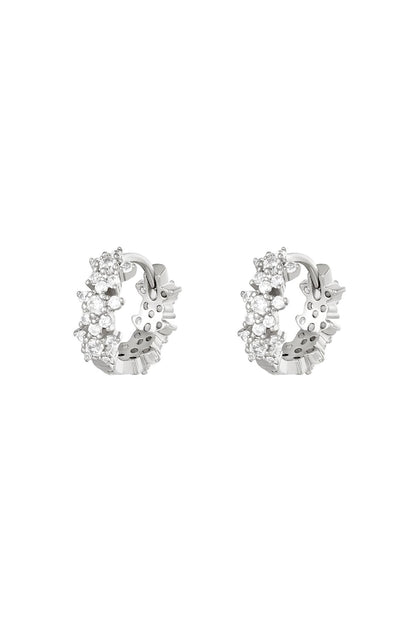 Star rhinestone hoop earrings - copper