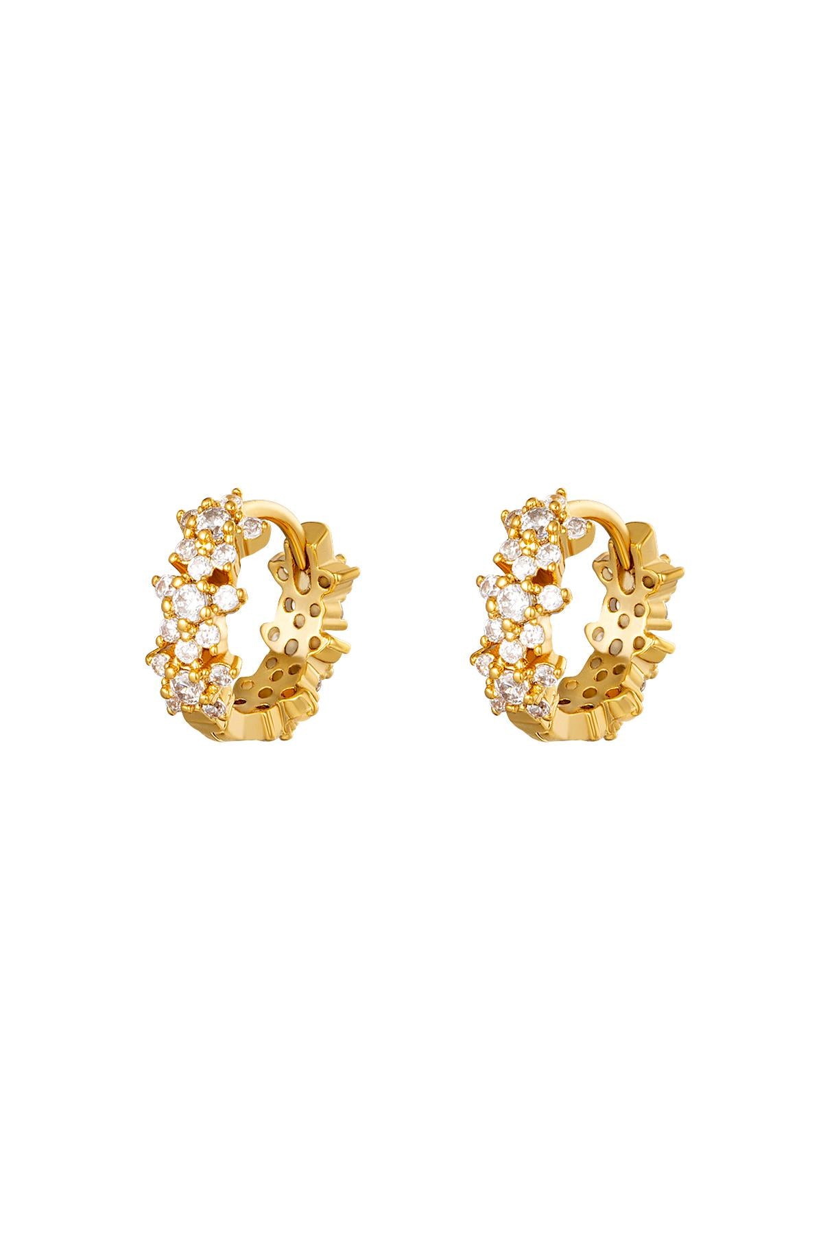 Star rhinestone hoop earrings - copper