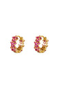 Star rhinestone hoop earrings - copper