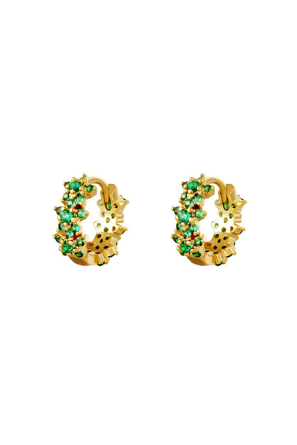 Star rhinestone hoop earrings - copper