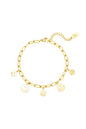 Armband meerdere smileys Goud kleur Stainless Steel