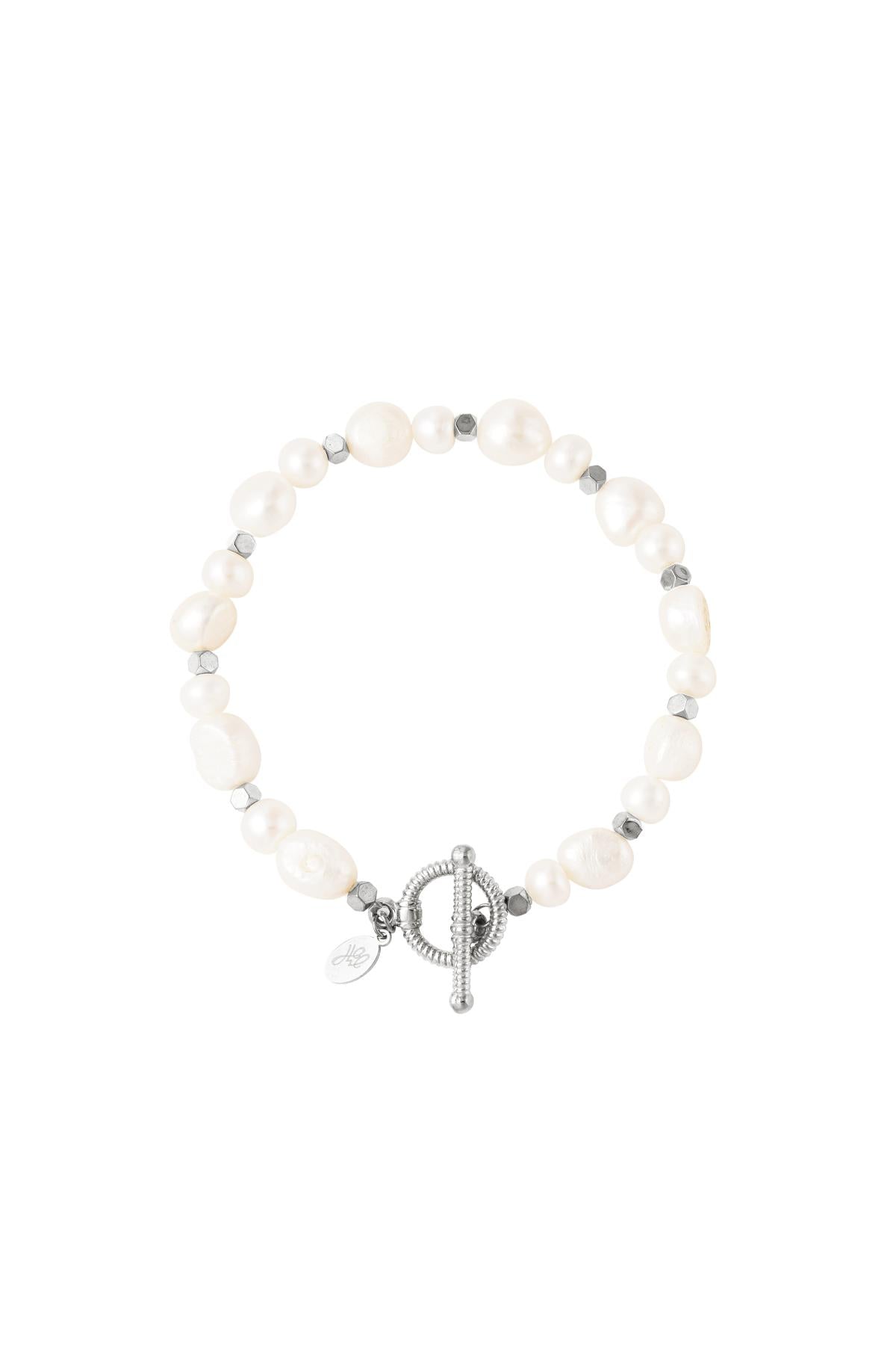 stainless steel bracelet pearls 