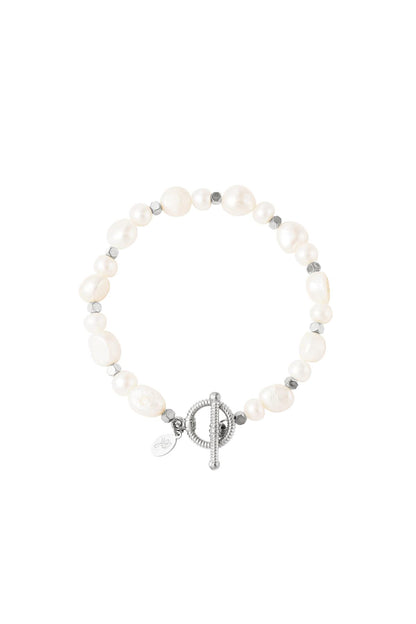 stainless steel bracelet pearls 