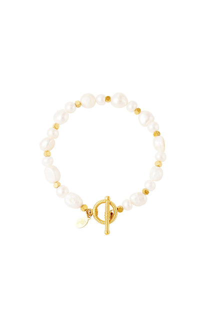 stainless steel bracelet pearls 