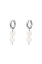 Parelhartjes oorbellen - #summergirls collection Wit Goud kleur Schelpjes