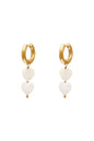 Parelhartjes oorbellen - #summergirls collection Wit Goud kleur Schelpjes