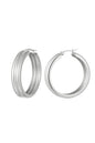 Oorringen met ribbel Goud kleur Stainless Steel