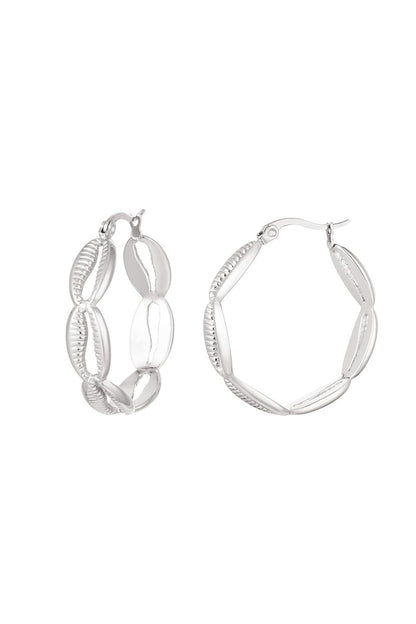 Oorbellen schelpenlook Goud kleur Stainless Steel
