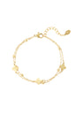 dubbele armband klaver/bolletjes