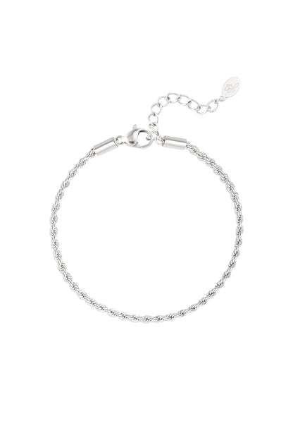 Armband jasseron gedraaid smal - zilver-2.0MM