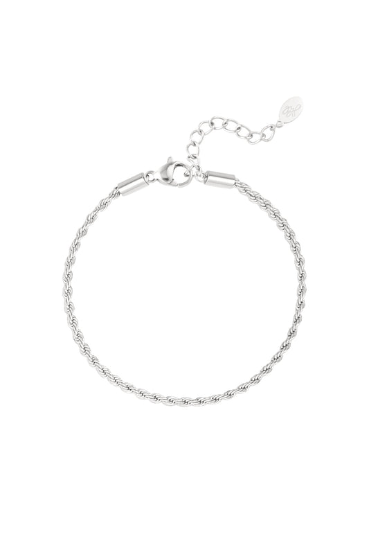 Armband jasseron gedraaid smal - zilver-2.0MM