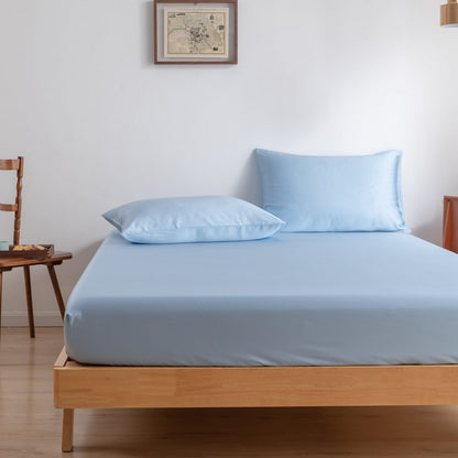 Lichtblauw bamboe Hoeslaken Premium - t/m 30cm - 400TC Tanboocel - Sky Blue