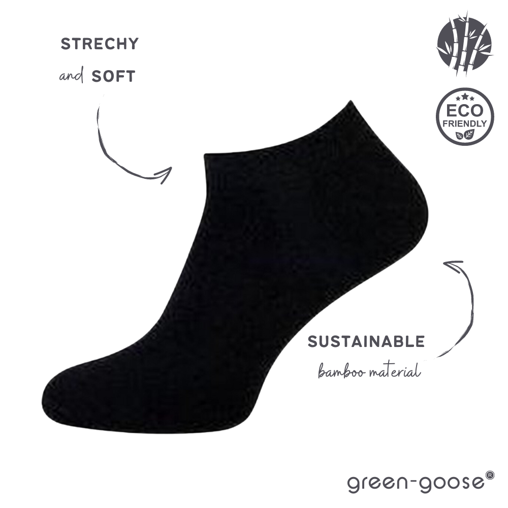 green-goose Bamboe Dames Enkelsokken - 5 Paar