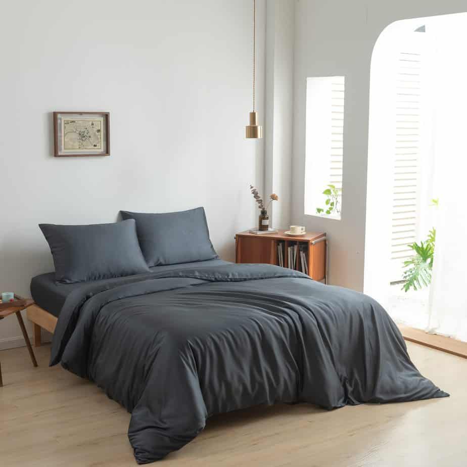Donkerblauw Bamboe Beddengoedset 1-persoons – 400TC Tanboocel - Space Blue