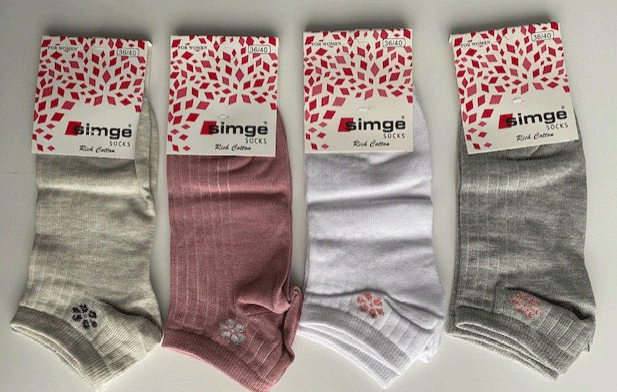 4 paar Katoen Dames sneaker sokken