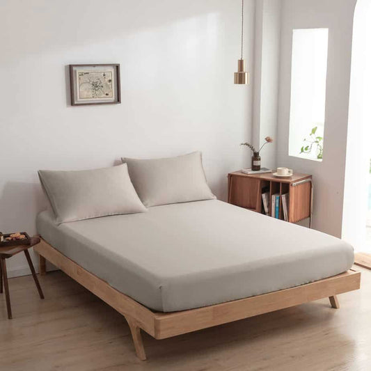 Beige bamboe Hoeslaken Premium - t/m 30cm - 400TC Tanboocel - Soft Taupe