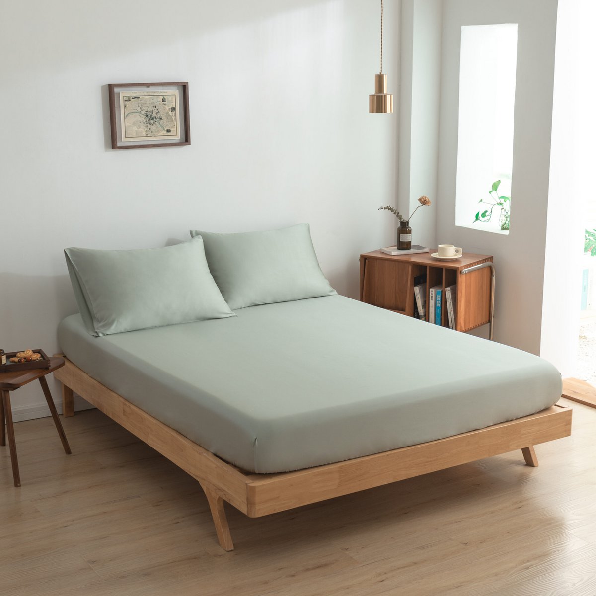 Lichtgroen Bamboe Beddengoedset 2-persoons – 400TC Tanboocel - Sage Green
