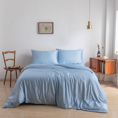 Lichtblauw bamboe dekbedovertrek Premium - 400TC Tanboocel - 100% bamboe - Sky Blue