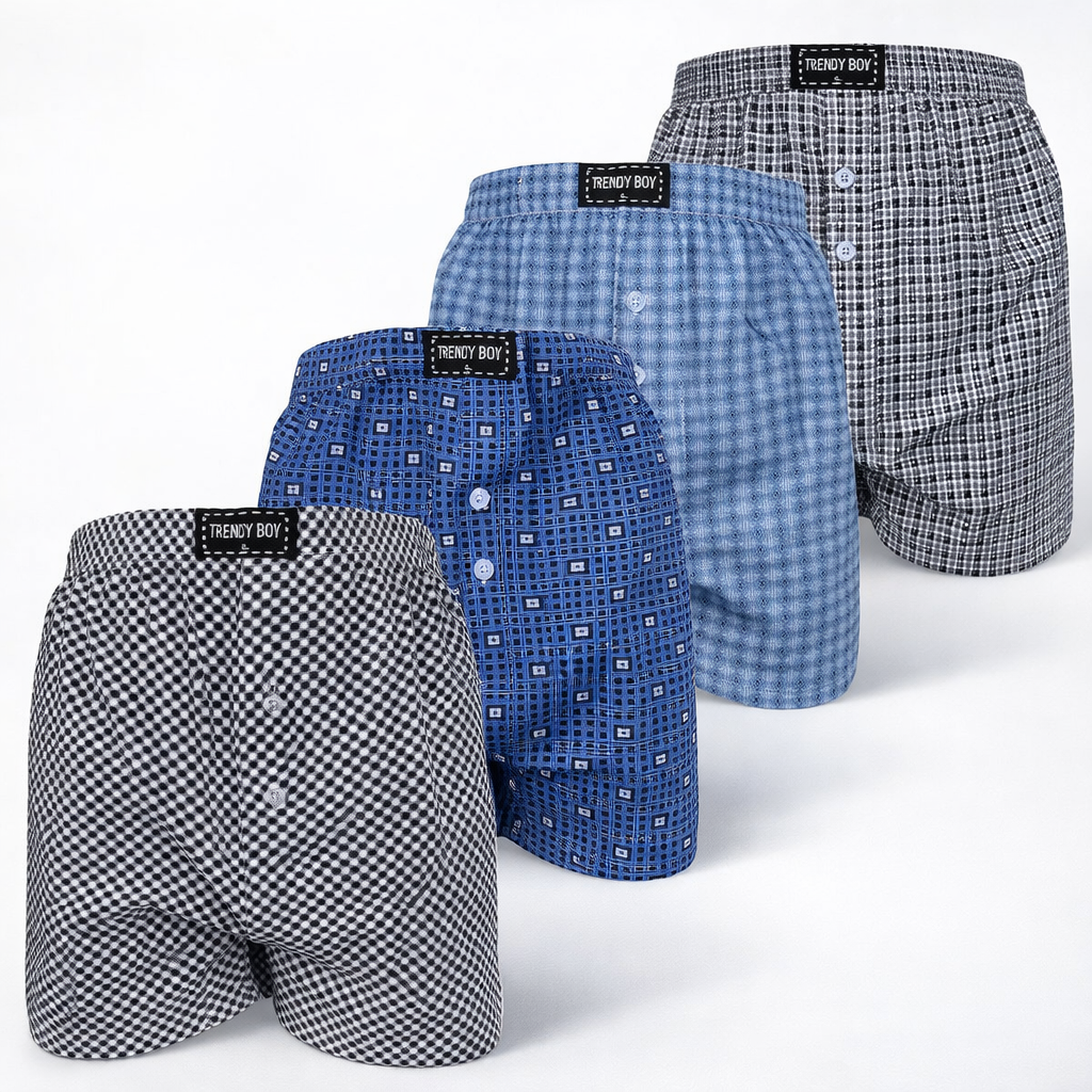 4 stuks Wijde boxershorts heren – los & comfortabel