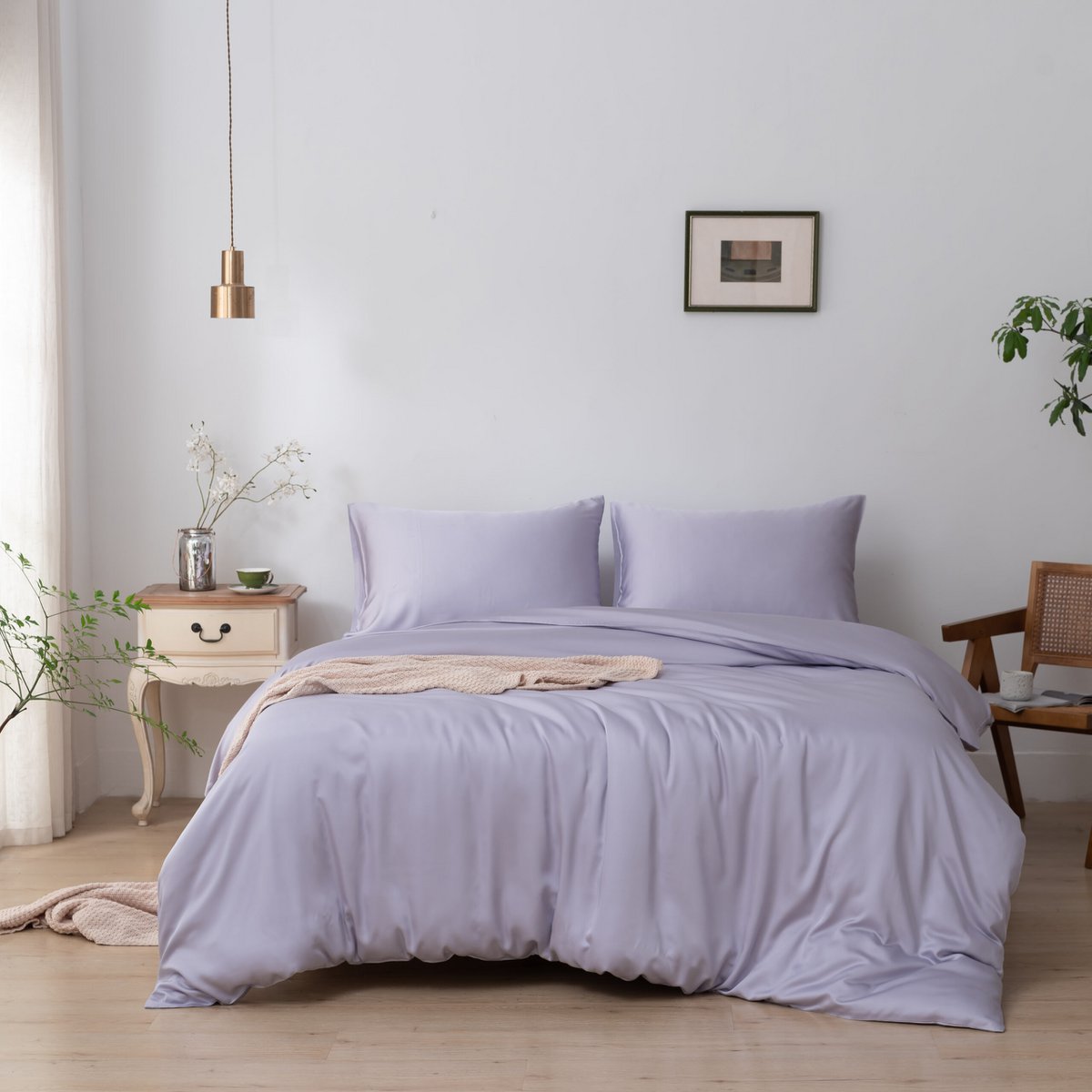 Lila bamboe dekbedovertrek - 400TC Tanboocel - 100% bamboe Lavender Mist