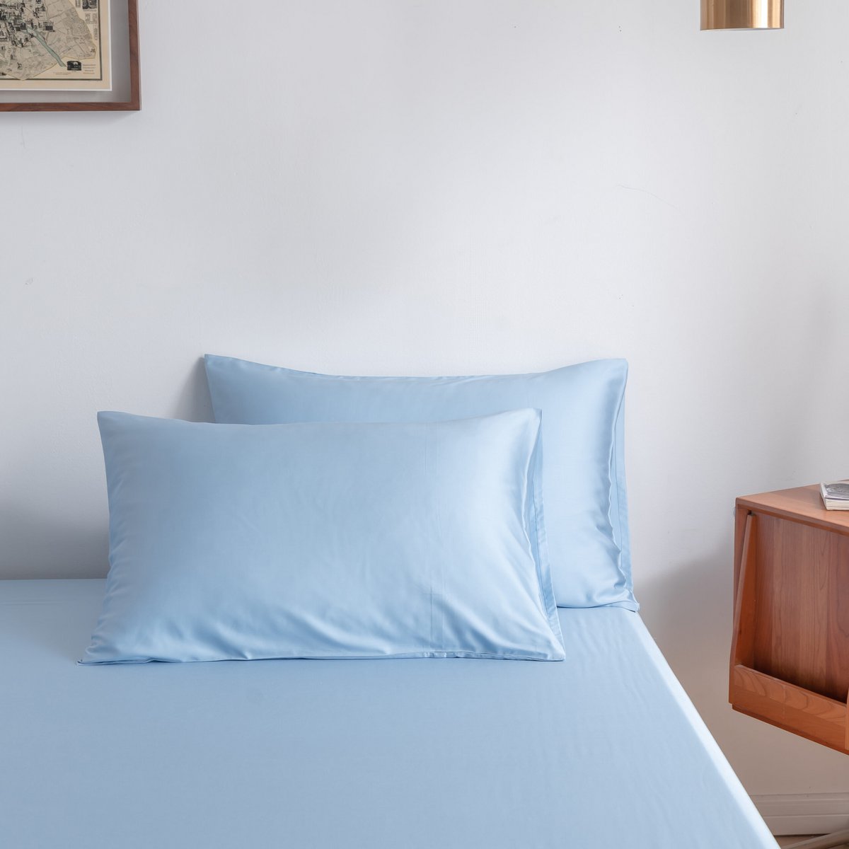 Lichtblauw Bamboe Beddengoedset 1-persoons – 400TC Tanboocel - Sky Blue